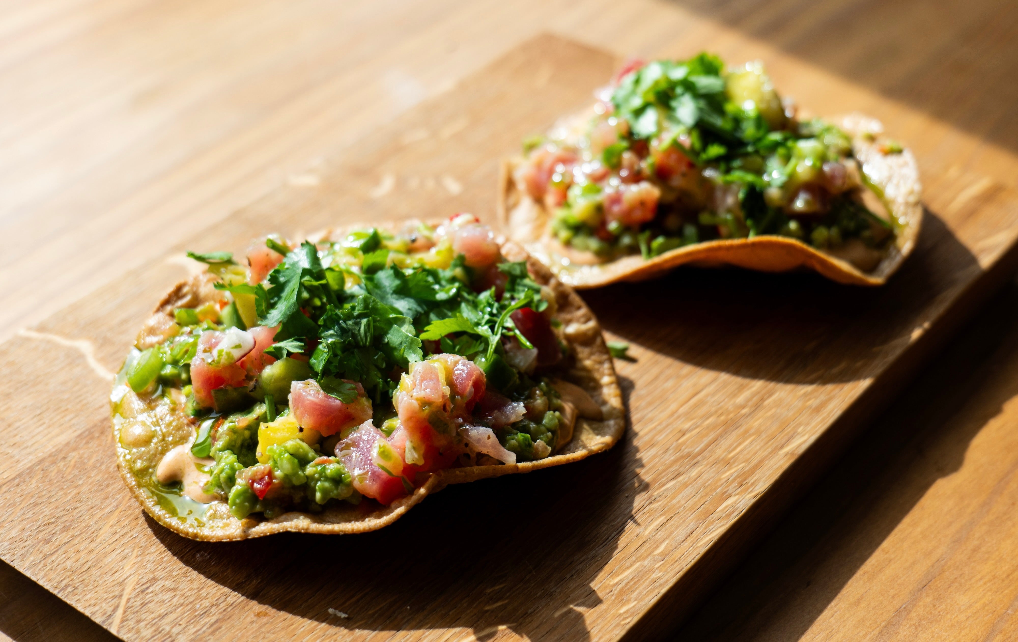 Tacos with Tuna Tartare and Guacamole